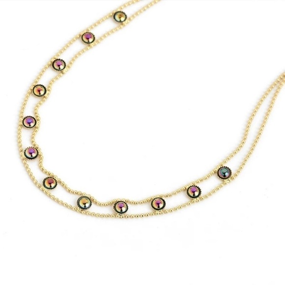 Fall 14K Titanium Hematite Choker Necklace - Picture 3 of 6